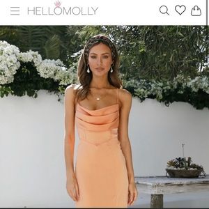 Hello Molly Orange Satin Dress - Medium